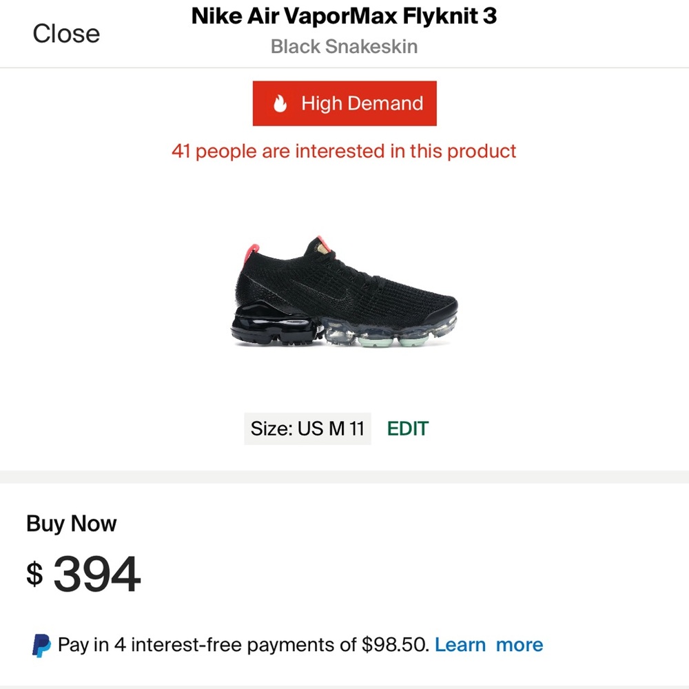 Nike Flyknit Vapormax 3.0 “Black Snakeskin”